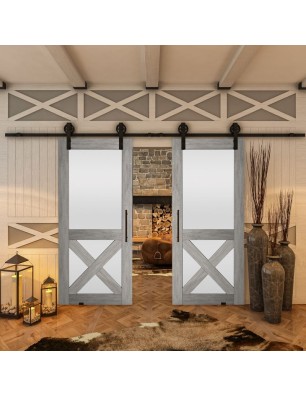 Glasschiebetür BARN-LINE - Country Graueiche Model 53