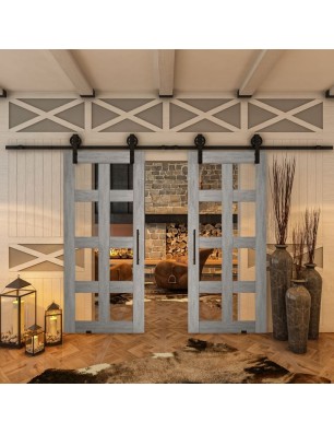 Glasschiebetür BARN-LINE - Country Graueiche Model 61