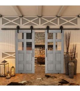 Glasschiebetür BARN-LINE - Country Graueiche Model 62