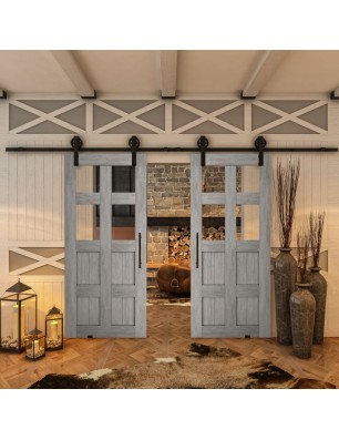 Glasschiebetür BARN-LINE - Country Graueiche Model 62