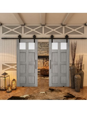 Glasschiebetür BARN-LINE - Country Graueiche Model 66