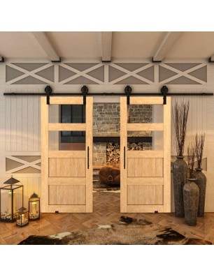 Glasschiebetür BARN-LINE - Country Sonoma Eiche Model 33