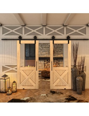 Glasschiebetür BARN-LINE - Country Sonoma Eiche Model 52