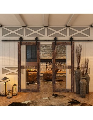 Glasschiebetür BARN-LINE - Country Altholz Astig Model 22