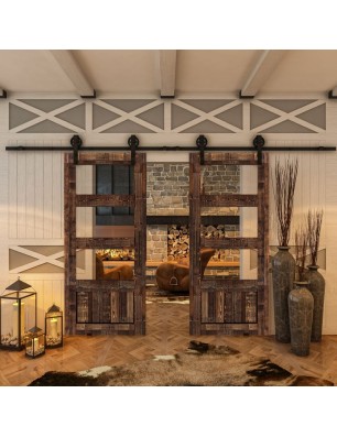 Glasschiebetür BARN-LINE - Country Altholz Astig Model 33