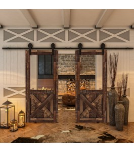 Glasschiebetür BARN-LINE - Country Altholz Astig Model 51