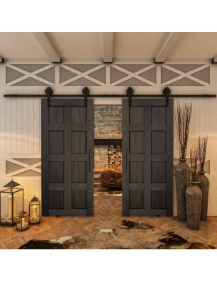 Glasschiebetür BARN-LINE - Country Schwarz gebeizt Model 60