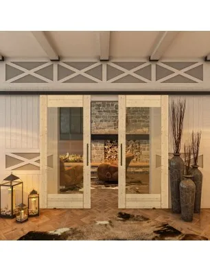 Glasschiebetür BLACK-LINE - Country Astkiefer Model 11