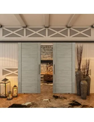 Glasschiebetür BLACK-LINE - Country Graueiche Model 10