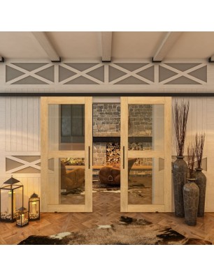 Glasschiebetür BLACK-LINE - Country Sonoma Eiche Model 21