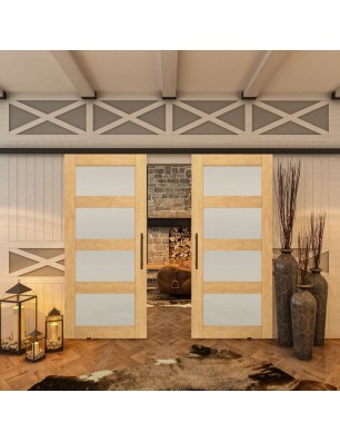 Glasschiebetür BLACK-LINE - Country Sonoma Eiche Model 35