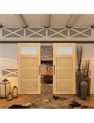 Glasschiebetür BLACK-LINE - Country Sonoma Eiche Model 38