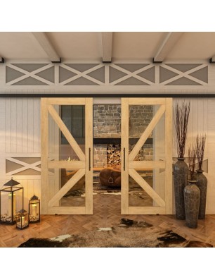 Glasschiebetür BLACK-LINE - Country Sonoma Eiche Model 41