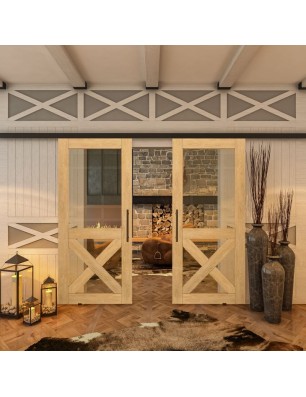 Glasschiebetür BLACK-LINE - Country Sonoma Eiche Model 51