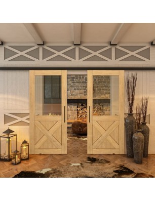 Glasschiebetür BLACK-LINE - Country Sonoma Eiche Model 52
