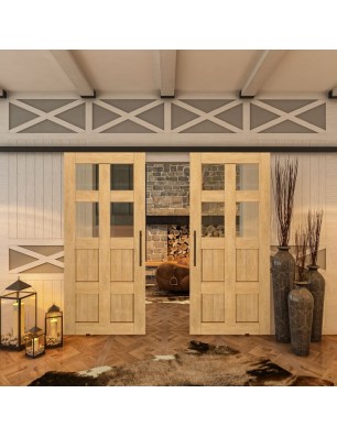 Glasschiebetür BLACK-LINE - Country Sonoma Eiche Model 62