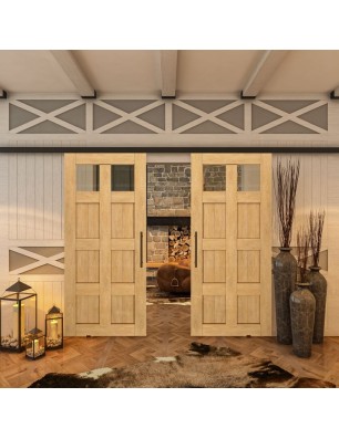 Glasschiebetür BLACK-LINE - Country Sonoma Eiche Model 63
