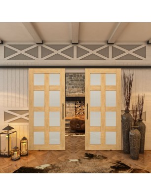 Glasschiebetür BLACK-LINE - Country Sonoma Eiche Model 64