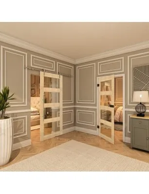 Glasschiebetür PIPE-LINE - Country Astkiefer Model 31