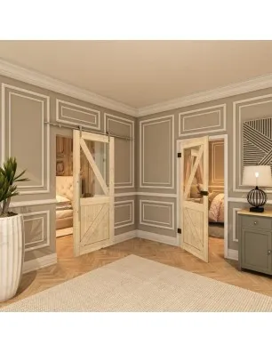 Glasschiebetür PIPE-LINE - Country Astkiefer Model 42