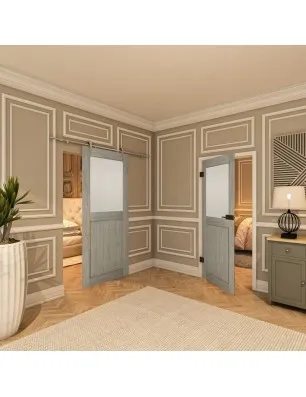 Glasschiebetür PIPE-LINE - Country Graueiche Model 24