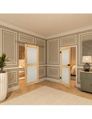 Glasschiebetür PIPE-LINE - Country Sonoma Eiche Model 23