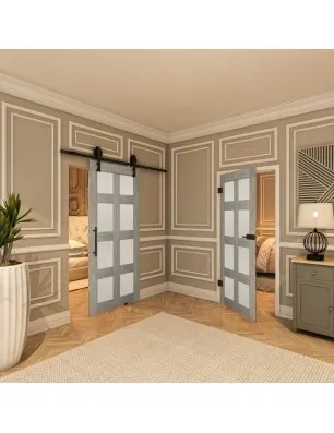 Glasschiebetür BARN-LINE - Country Graueiche Model 64
