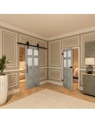 Glasschiebetür BARN-LINE - Country Graueiche Model 65