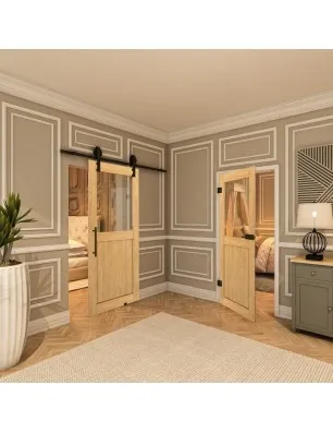 Glasschiebetür BARN-LINE - Country Sonoma Eiche Model 22