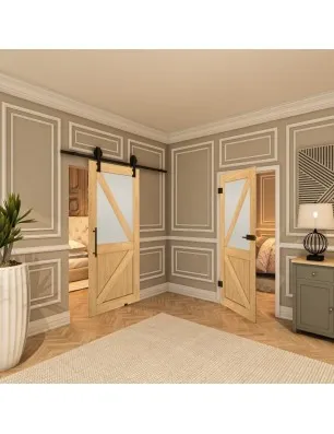 Glasschiebetür BARN-LINE - Country Sonoma Eiche Model 44