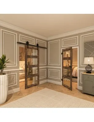 Glasschiebetür BARN-LINE - Country Altholz Astig Model 34