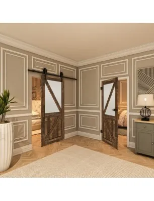 Glasschiebetür BARN-LINE - Country Altholz Astig Model 43