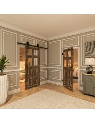 Glasschiebetür BARN-LINE - Country Altholz Astig Model 62
