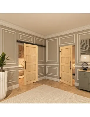 Glasschiebetür BLACK-LINE - Country Sonoma Eiche Model 30