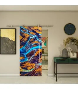 Glasschiebetür PIPE-LINE - Fotoprint Model 24