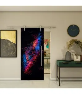 Glasschiebetür PIPE-LINE - Fotoprint Model 27