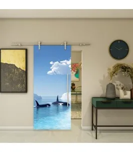 Glasschiebetür PIPE-LINE - Fotoprint Model 129