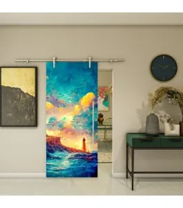 Glasschiebetür PIPE-LINE - Fotoprint Model 131