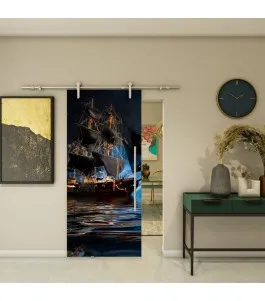 Glasschiebetür PIPE-LINE - Fotoprint Model 134