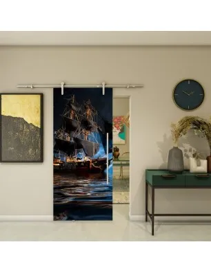 Glasschiebetür PIPE-LINE - Fotoprint Model 134