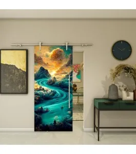 Glasschiebetür PIPE-LINE - Fotoprint Model 138