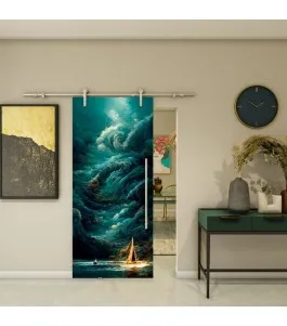 Glasschiebetür PIPE-LINE - Fotoprint Model 139