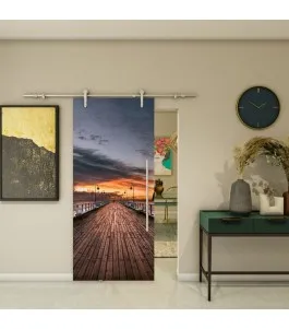 Glasschiebetür PIPE-LINE - Fotoprint Model 141