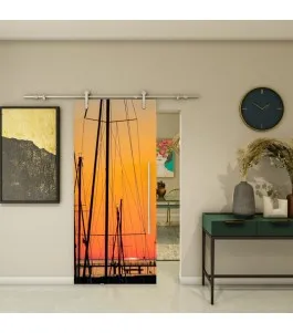 Glasschiebetür PIPE-LINE - Fotoprint Model 156