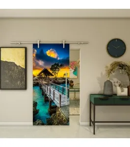 Glasschiebetür PIPE-LINE - Fotoprint Model 185