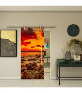 Glasschiebetür PIPE-LINE - Fotoprint Model 195