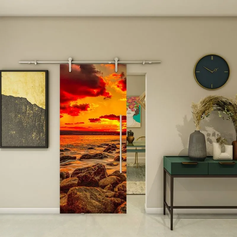 Glasschiebetür PIPE-LINE - Fotoprint Modell 195