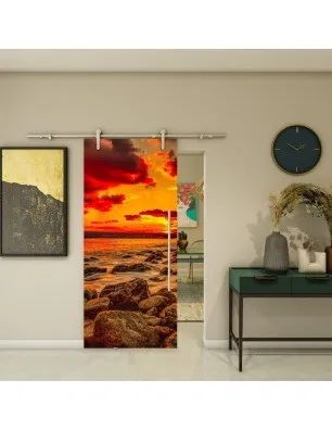 Glasschiebetür PIPE-LINE - Fotoprint Model 195