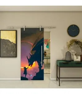 Glasschiebetür PIPE-LINE - Fotoprint Model 243