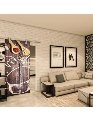 Glasschiebetür PIPE-LINE - Fotoprint Model 108